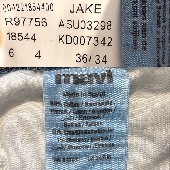 Mavi Mens Jeans Jake Slim Leg Stretch Blue Jeans - Picture 8 of 8
